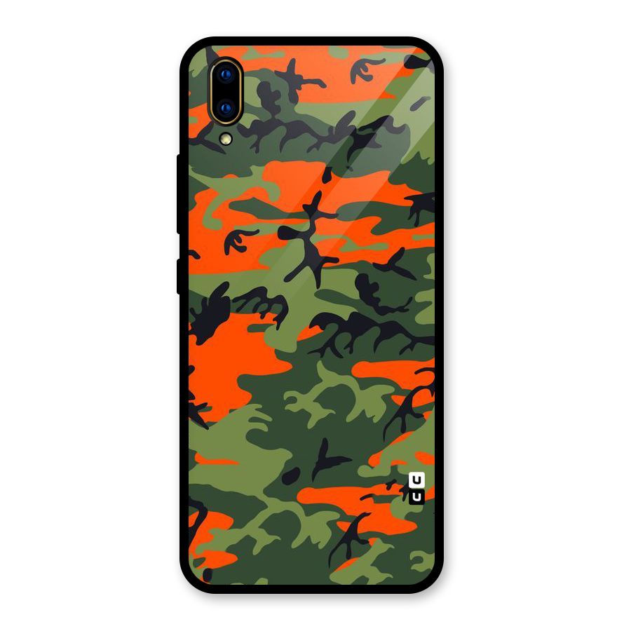 Army Pattern Glass Back Case for Vivo V11 Pro
