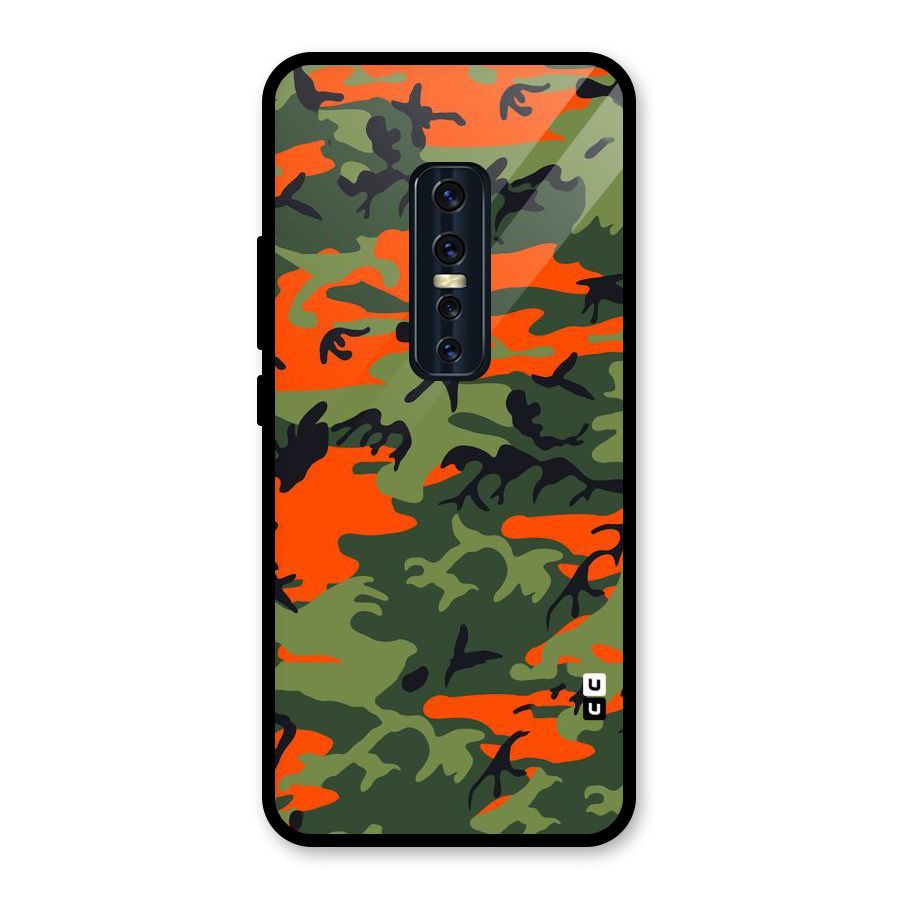 Army Pattern Glass Back Case for Vivo V17 Pro