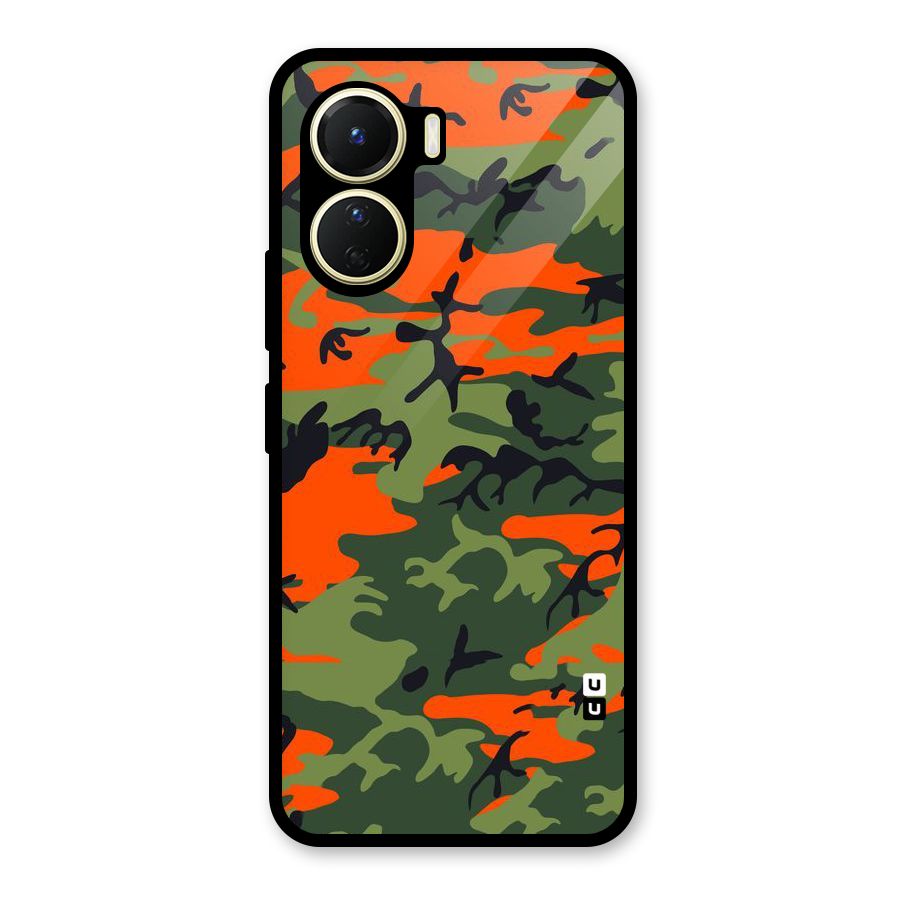Army Pattern Glass Back Case for Vivo Y16