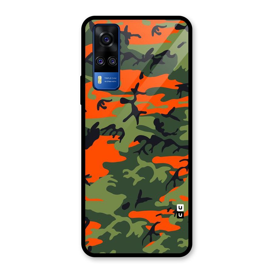 Army Pattern Glass Back Case for Vivo Y31