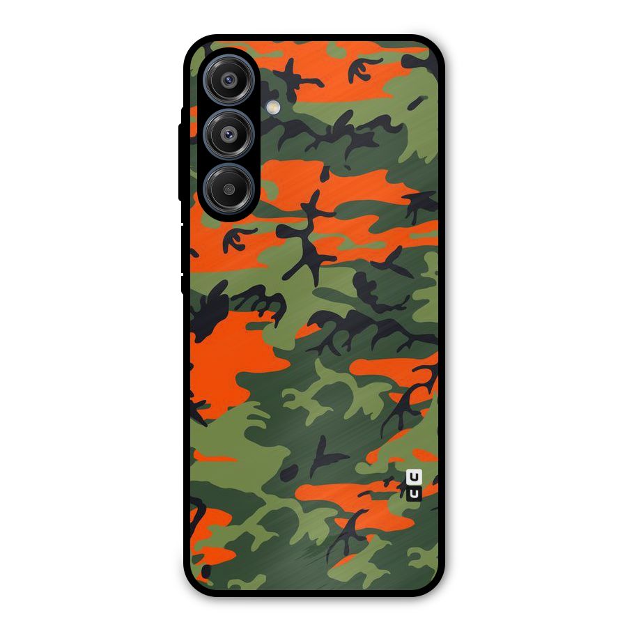 Army Pattern Metal Back Case for Galaxy A16 5G