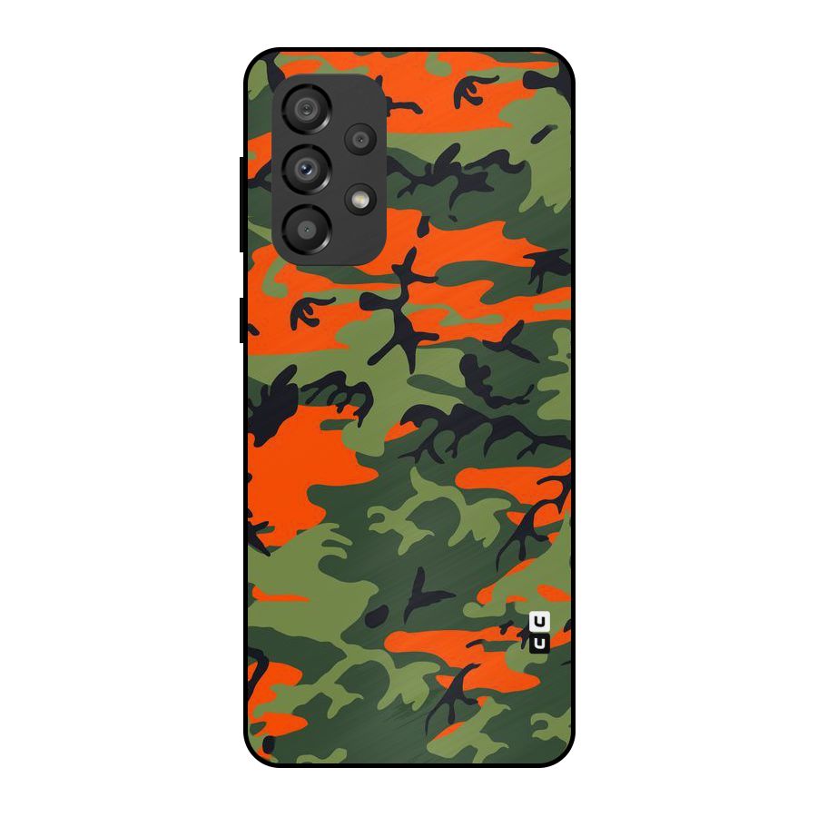 Army Pattern Metal Back Case for Galaxy A33 5G
