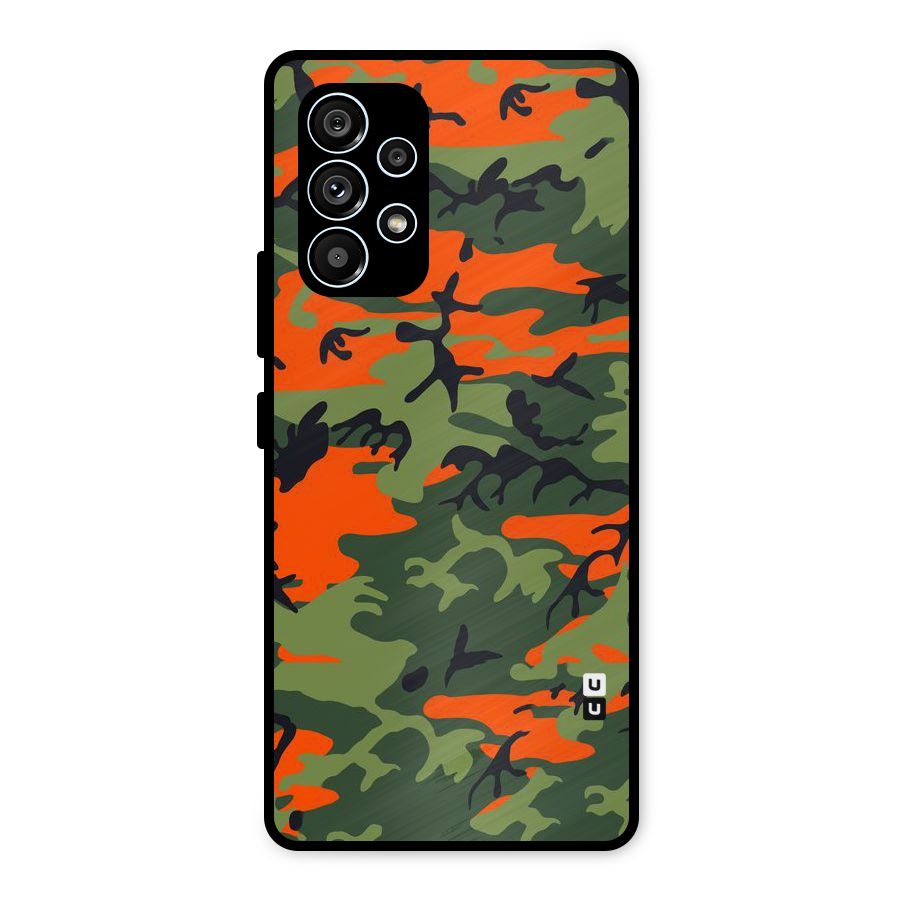 Army Pattern Metal Back Case for Galaxy A53 5G