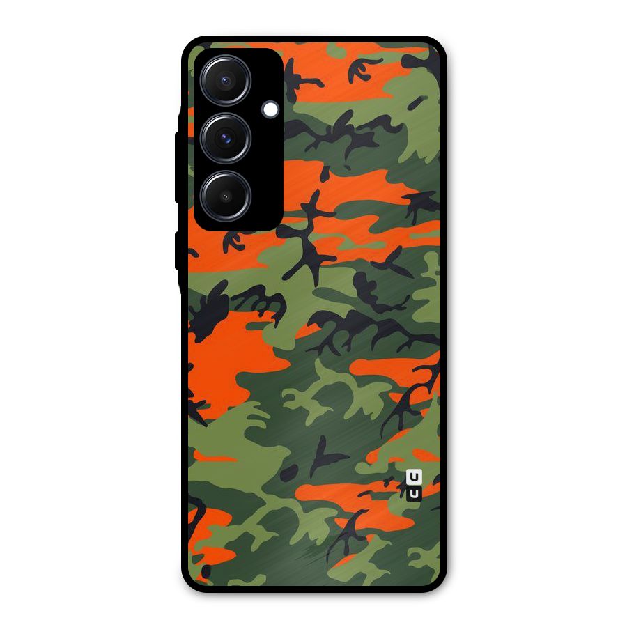 Army Pattern Metal Back Case for Galaxy A55
