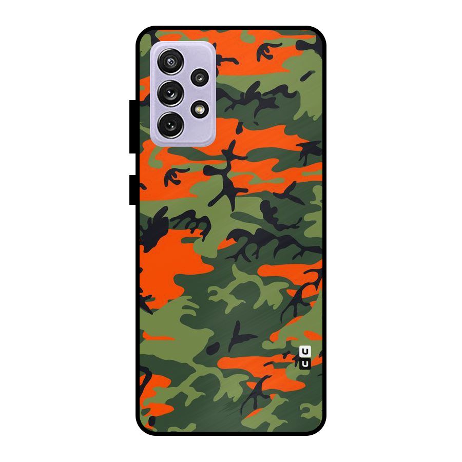 Army Pattern Metal Back Case for Galaxy A72