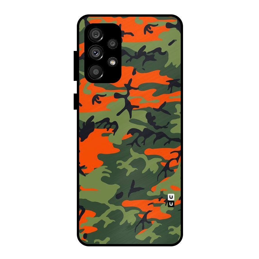 Army Pattern Metal Back Case for Galaxy A73 5G
