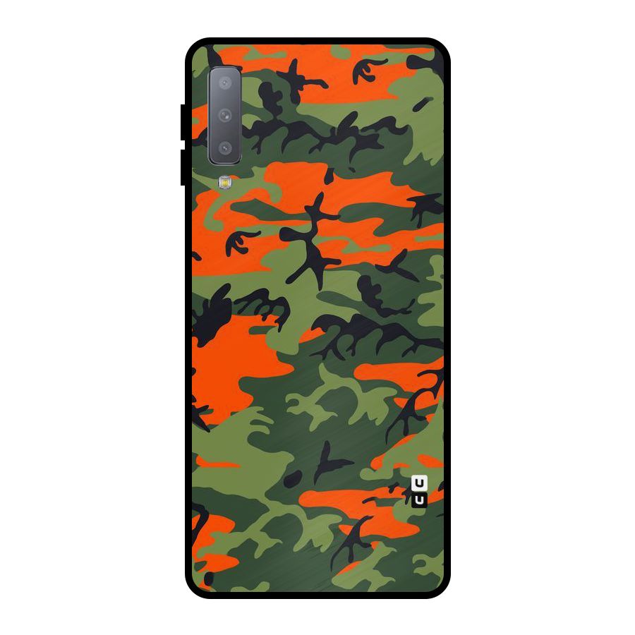 Army Pattern Metal Back Case for Galaxy A7 (2018)