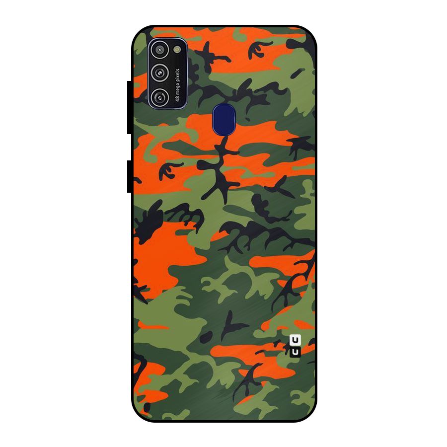 Army Pattern Metal Back Case for Galaxy M21