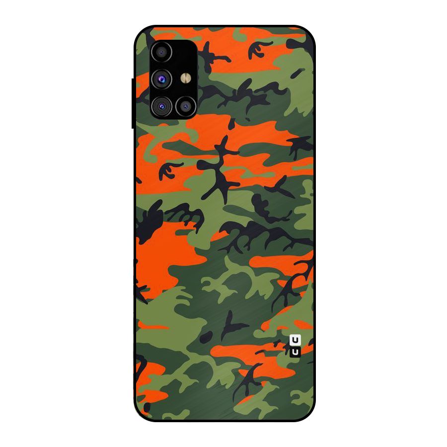 Army Pattern Metal Back Case for Galaxy M31s