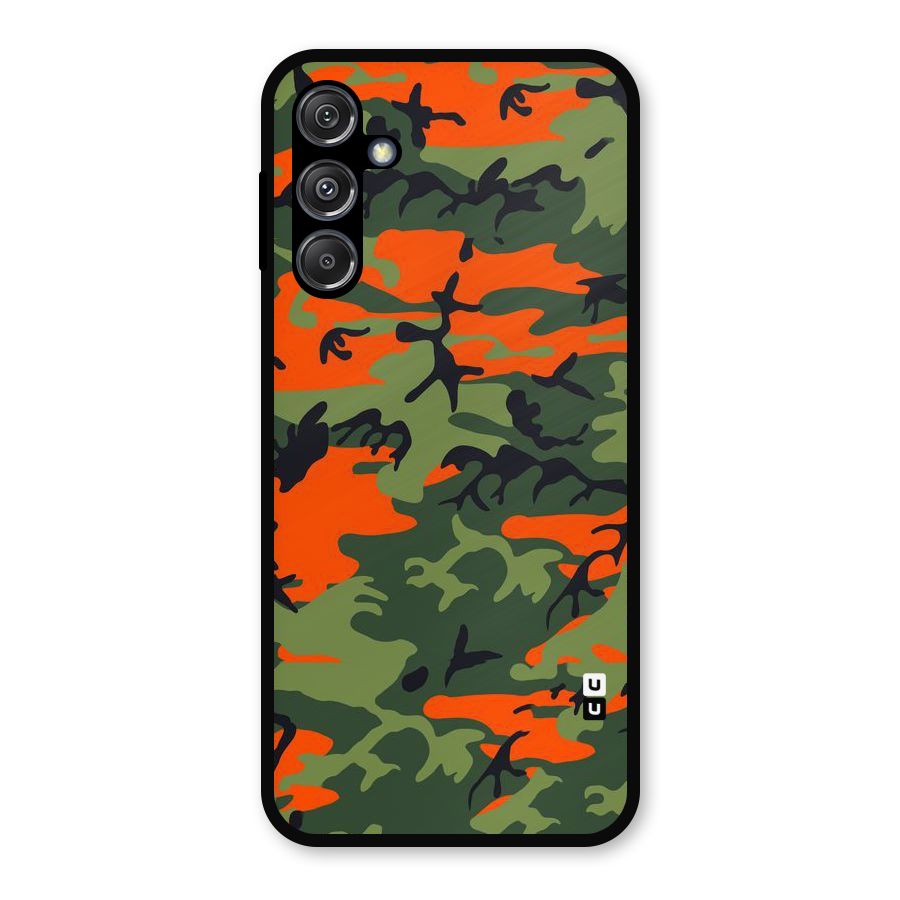 Army Pattern Metal Back Case for Galaxy M34 5G