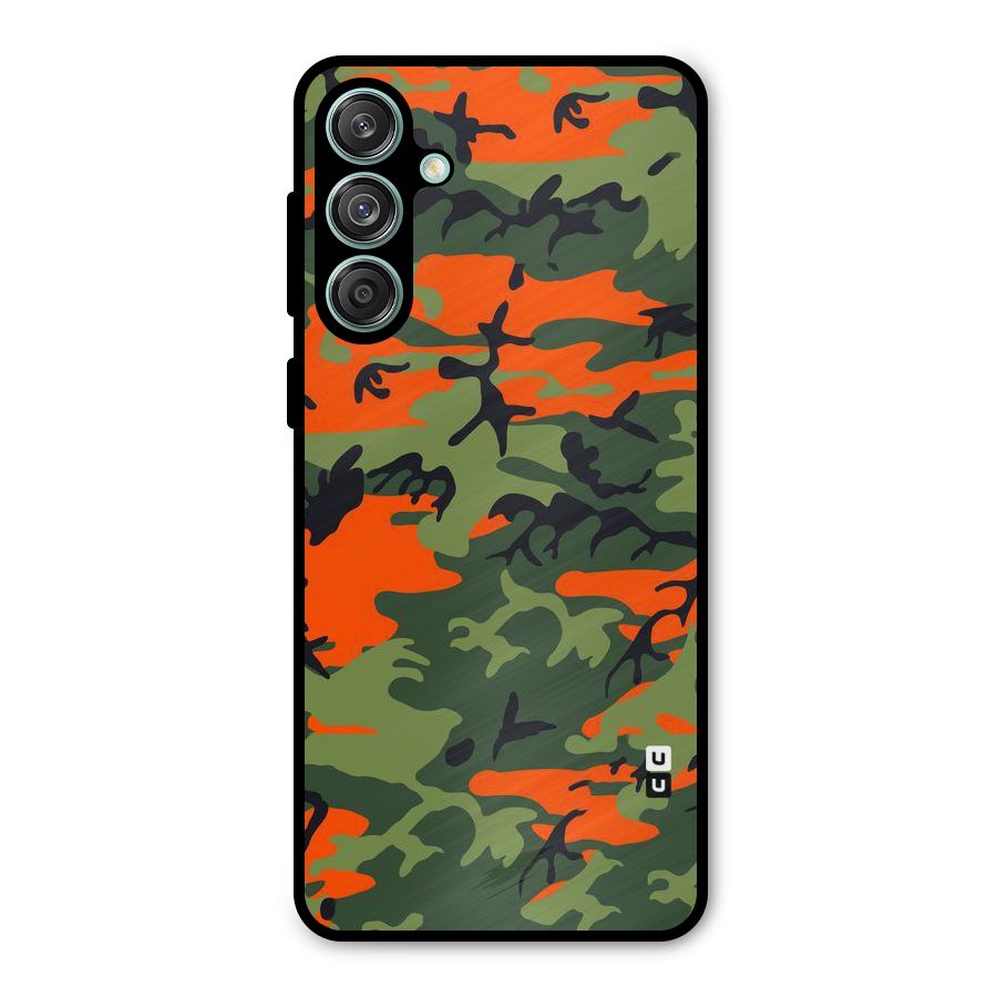 Army Pattern Metal Back Case for Galaxy M55 5G