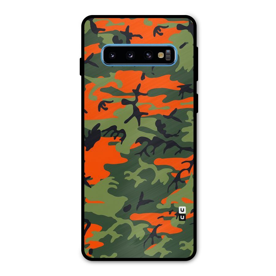 Army Pattern Metal Back Case for Galaxy S10