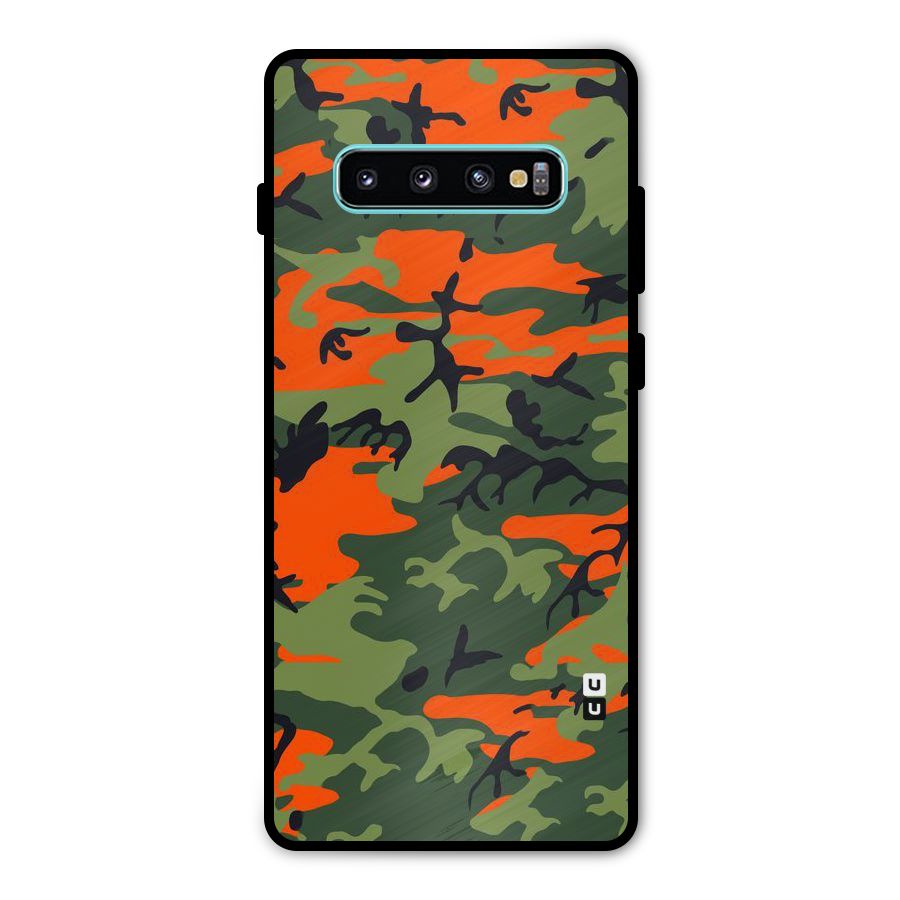 Army Pattern Metal Back Case for Galaxy S10 Plus