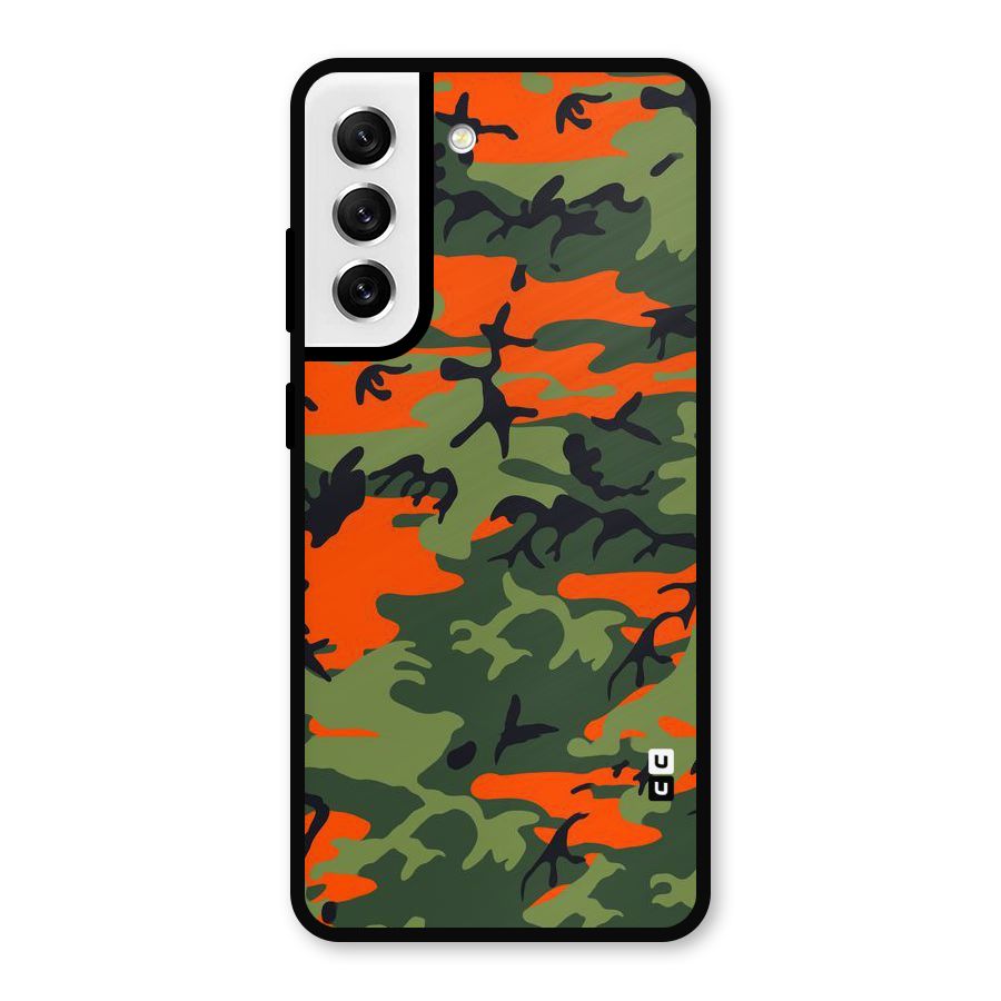 Army Pattern Metal Back Case for Galaxy S21 FE 5G