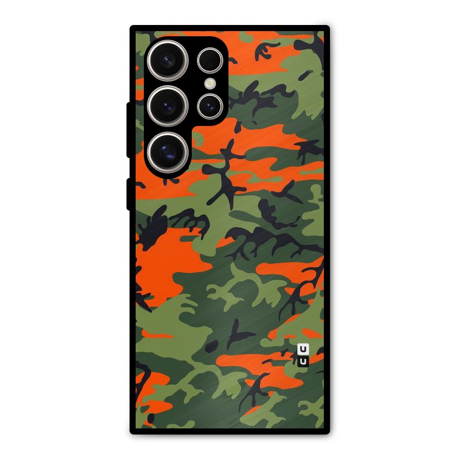 Army Pattern Metal Back Case for Galaxy S24 Ultra
