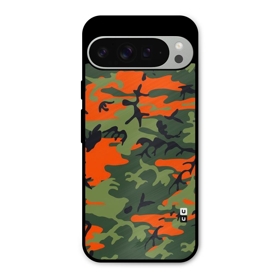 Army Pattern Metal Back Case for Google Pixel 9 Pro XL