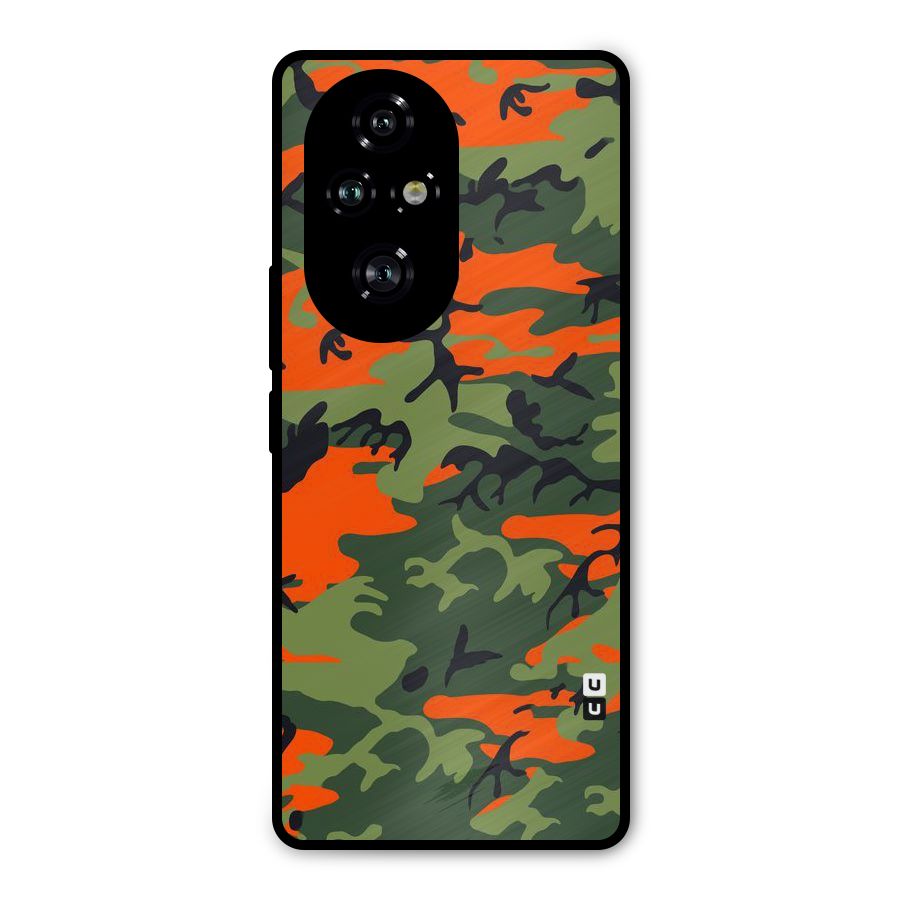 Army Pattern Metal Back Case for Honor 200 Pro