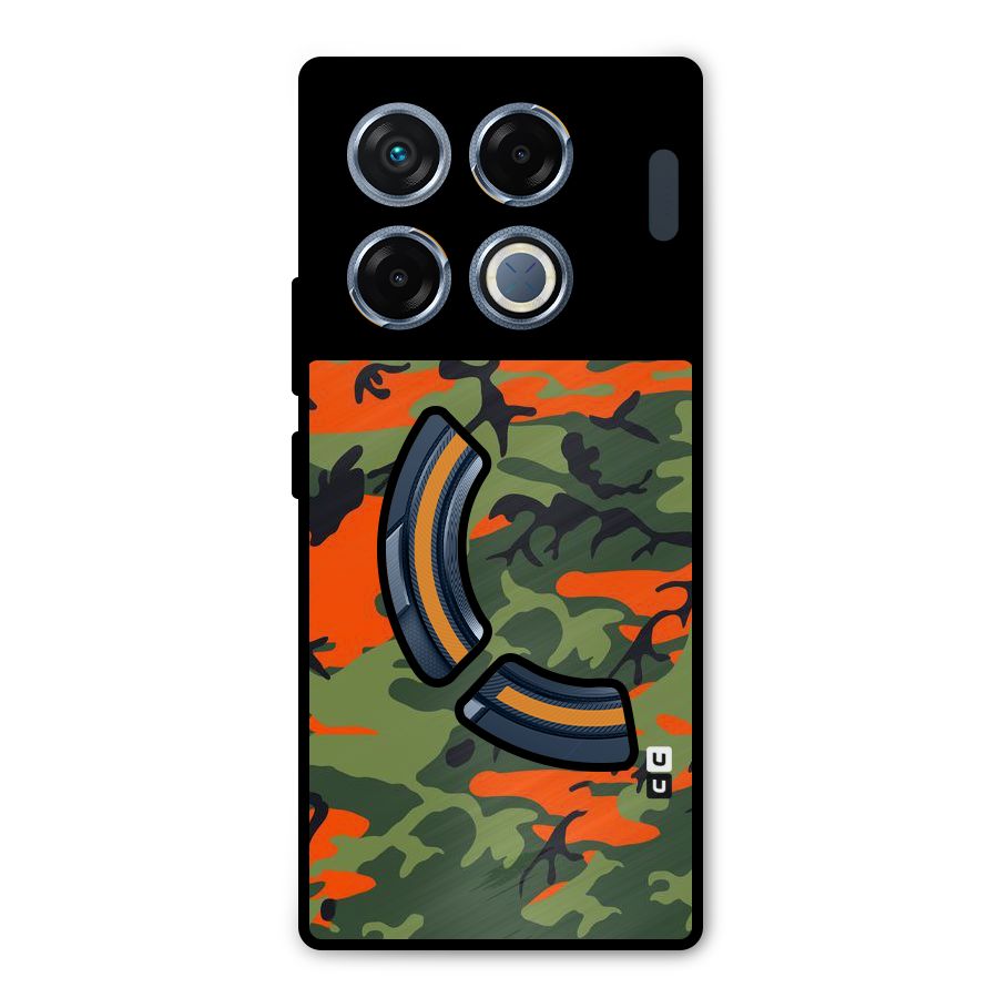 Army Pattern Metal Back Case for Infinix GT 20 Pro