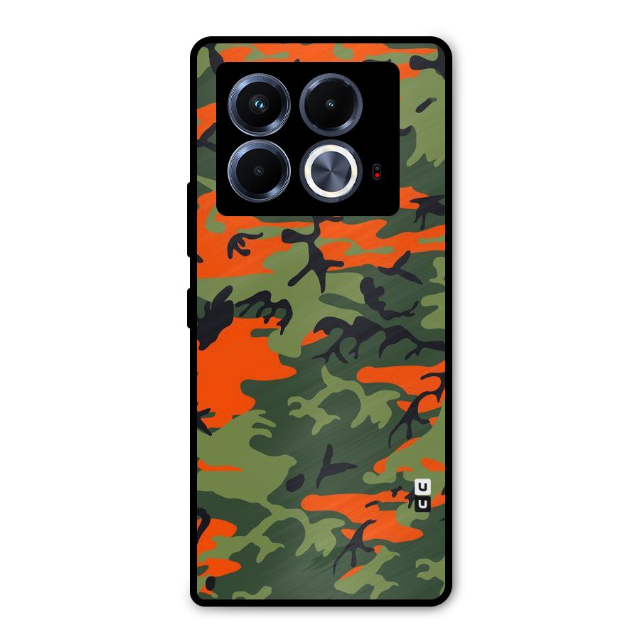 Army Pattern Metal Back Case for Infinix Note 40 5G