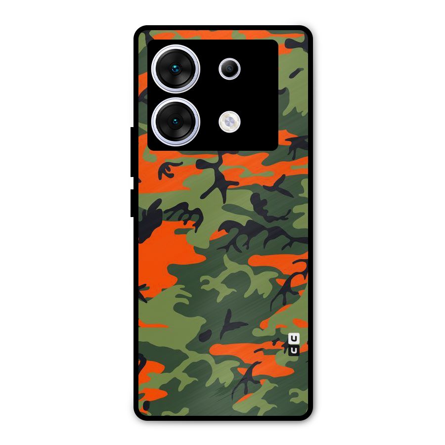 Army Pattern Metal Back Case for Infinix Zero 30 5G