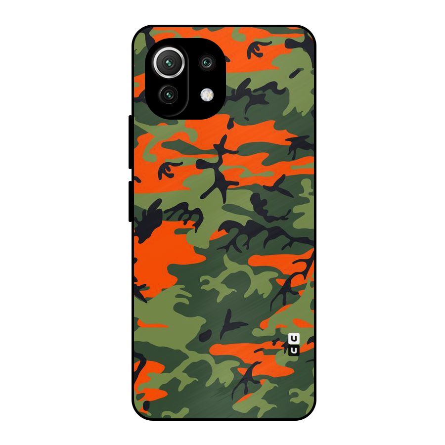 Army Pattern Metal Back Case for Mi 11 Lite NE 5G