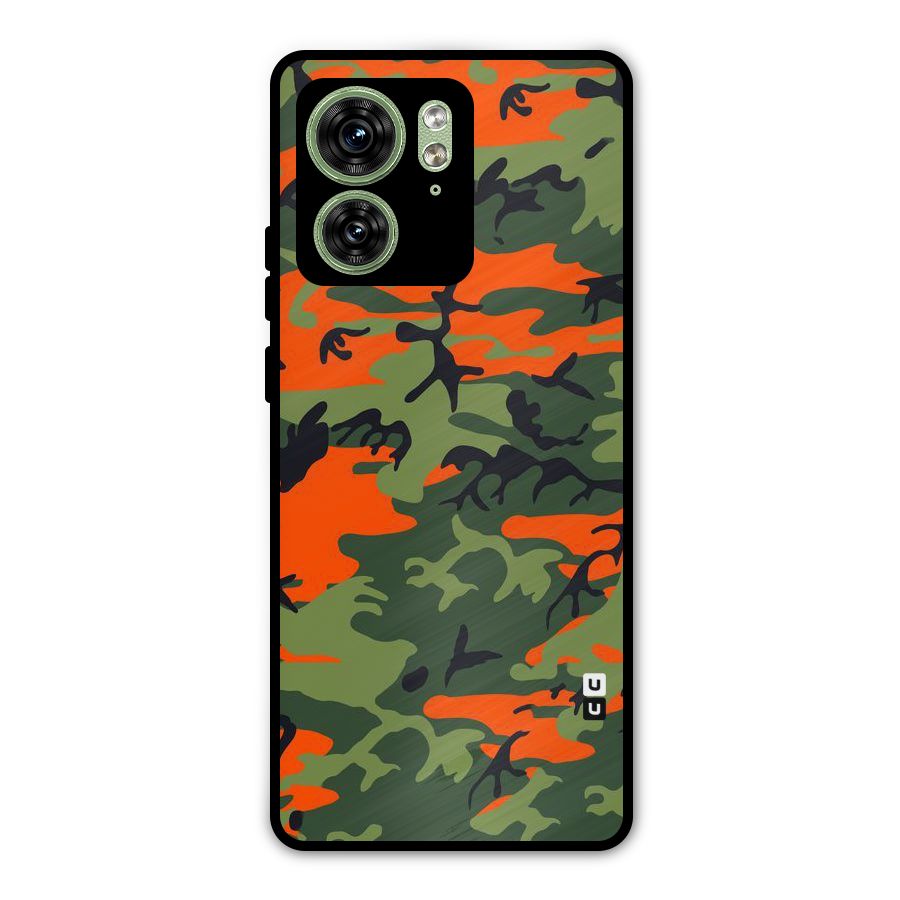 Army Pattern Metal Back Case for Motorola Edge 40 5G