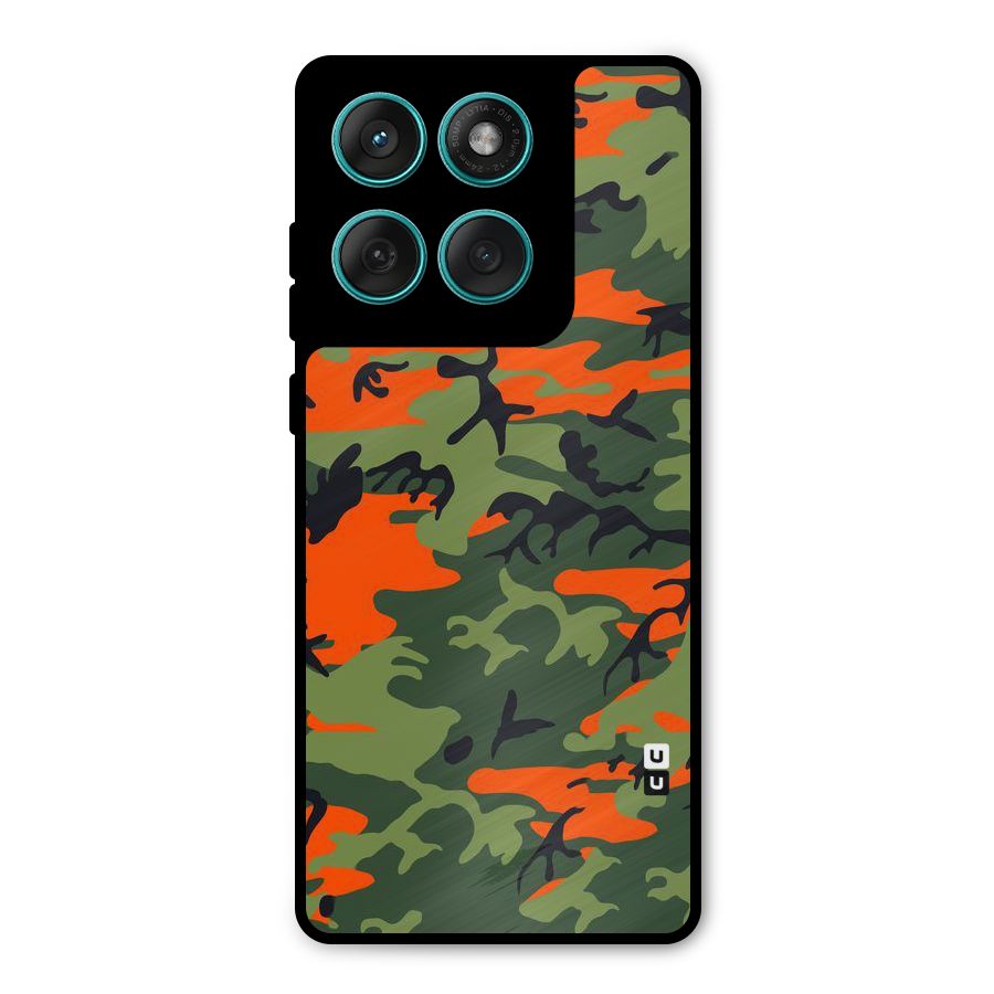 Army Pattern Metal Back Case for Motorola Edge 60 Fusion