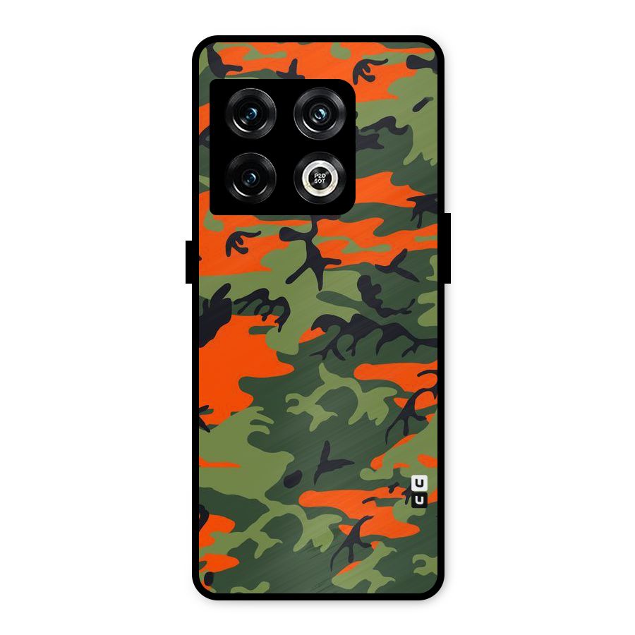 Army Pattern Metal Back Case for OnePlus 10 Pro 5G