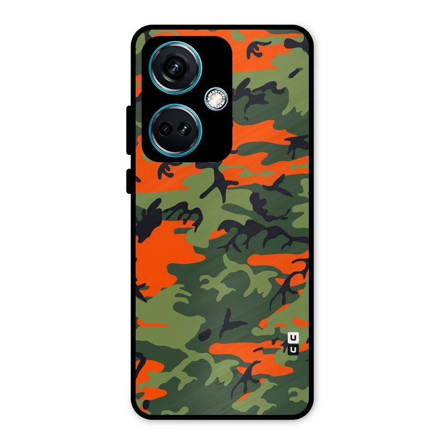 Army Pattern Metal Back Case for OnePlus Nord CE 3 5G