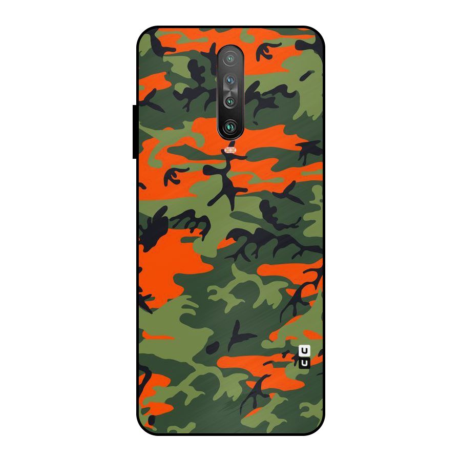 Army Pattern Metal Back Case for Poco X2