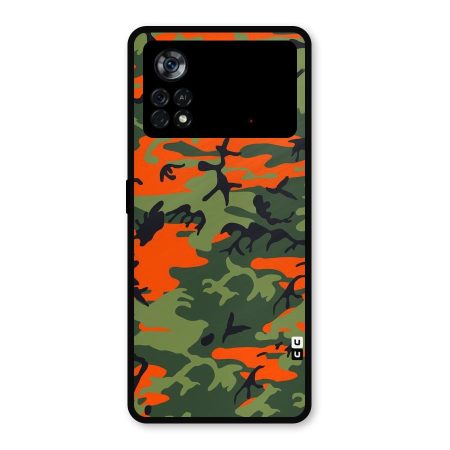 Army Pattern Metal Back Case for Poco X4 Pro 5G