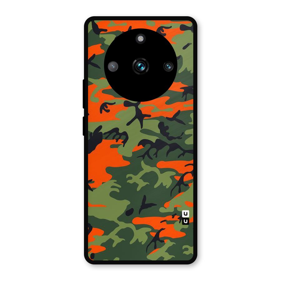 Army Pattern Metal Back Case for Realme 11 Pro Plus