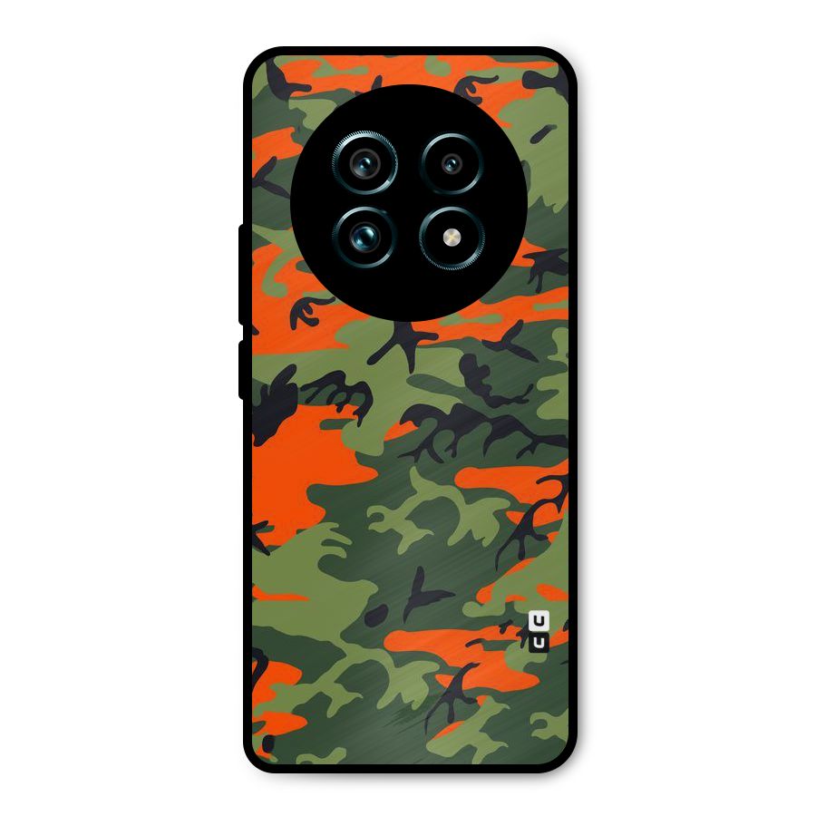 Army Pattern Metal Back Case for Realme 13 Pro Plus