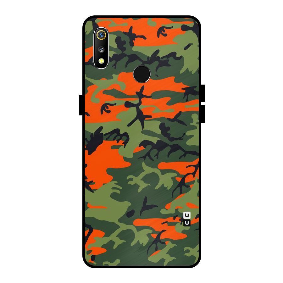 Army Pattern Metal Back Case for Realme 3i