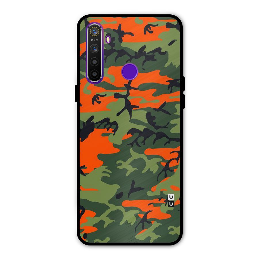 Army Pattern Metal Back Case for Realme 5