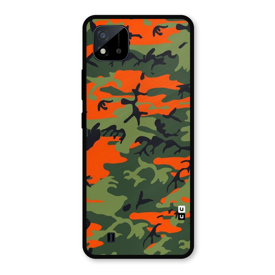 Army Pattern Metal Back Case for Realme C11 2021