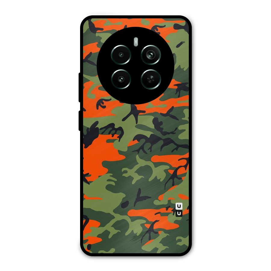 Army Pattern Metal Back Case for Realme Narzo 70 Pro
