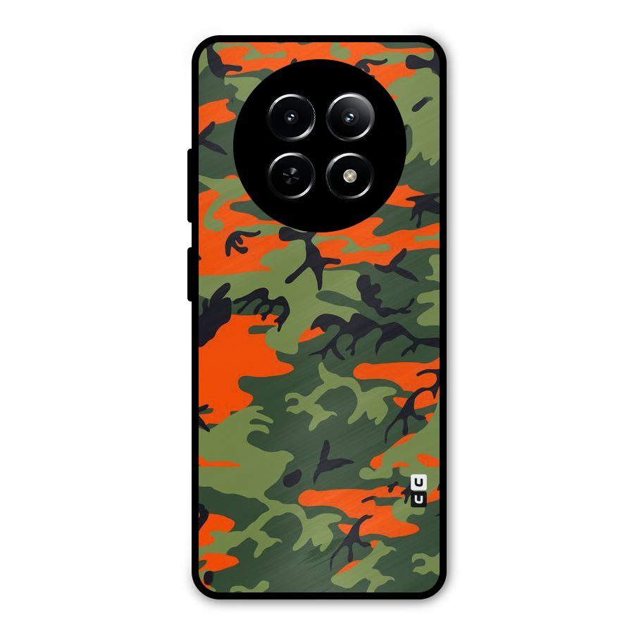 Army Pattern Metal Back Case for Realme Narzo 70x 5G