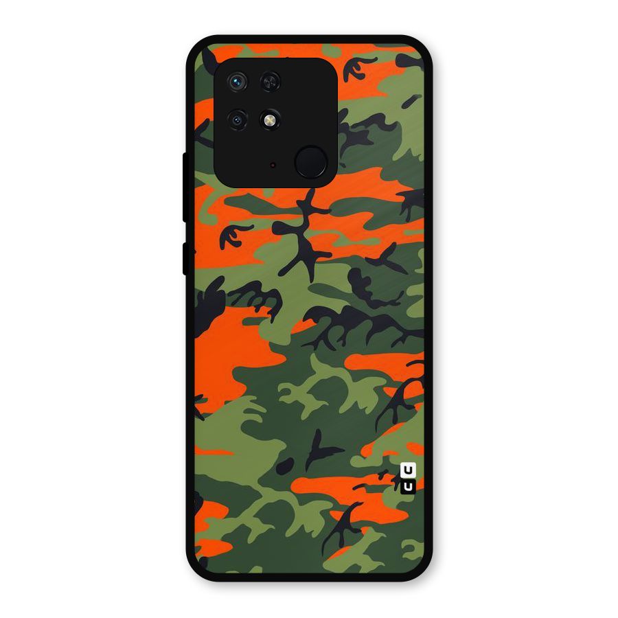 Army Pattern Metal Back Case for Redmi 10 Power