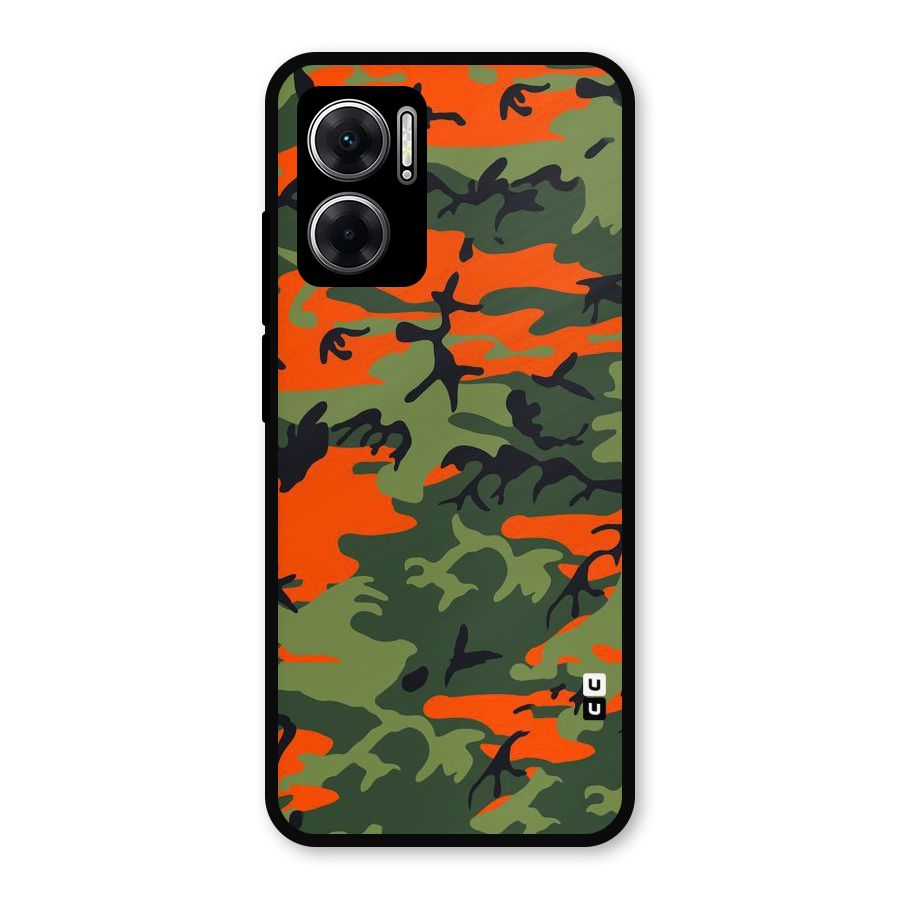 Army Pattern Metal Back Case for Redmi 11 Prime 5G