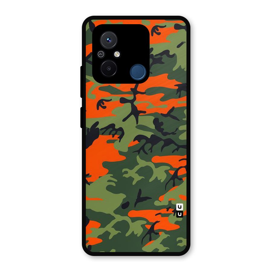 Army Pattern Metal Back Case for Redmi 12C