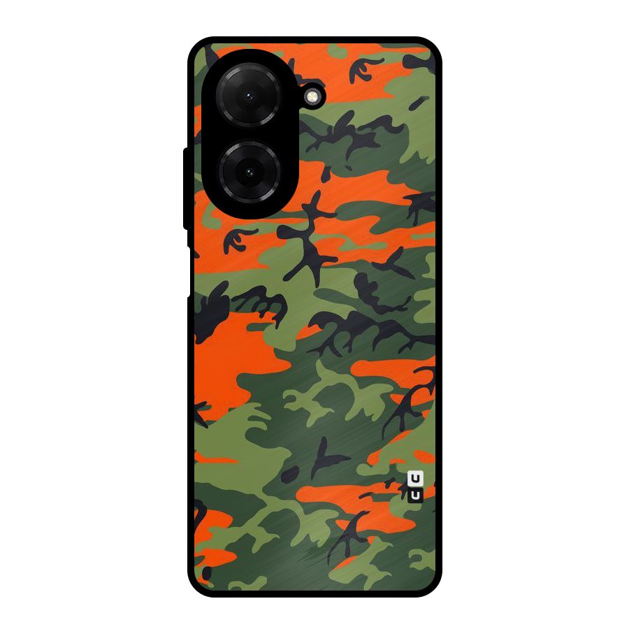 Army Pattern Metal Back Case for Redmi A5 4G