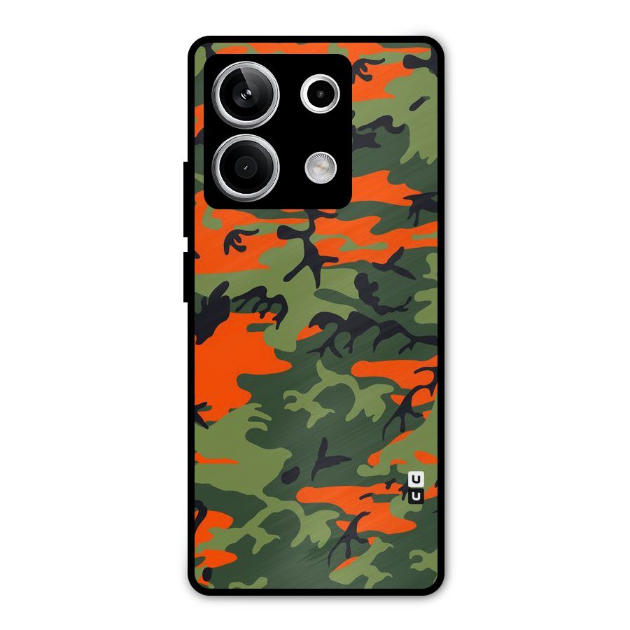 Army Pattern Metal Back Case for Redmi Note 13 5G