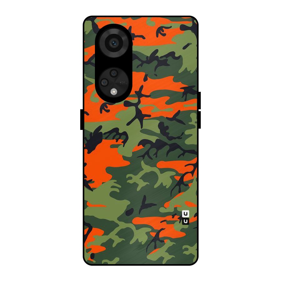 Army Pattern Metal Back Case for Reno8 T 5G