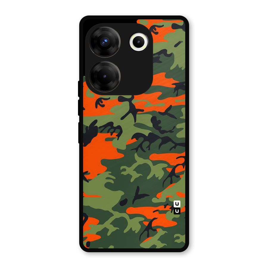 Army Pattern Metal Back Case for Tecno Camon 20