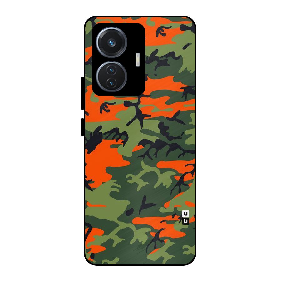 Army Pattern Metal Back Case for Vivo T1 44W