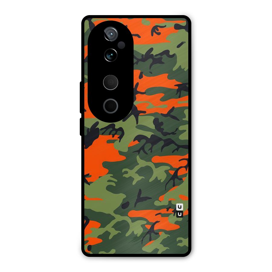 Army Pattern Metal Back Case for Vivo T3 Ultra