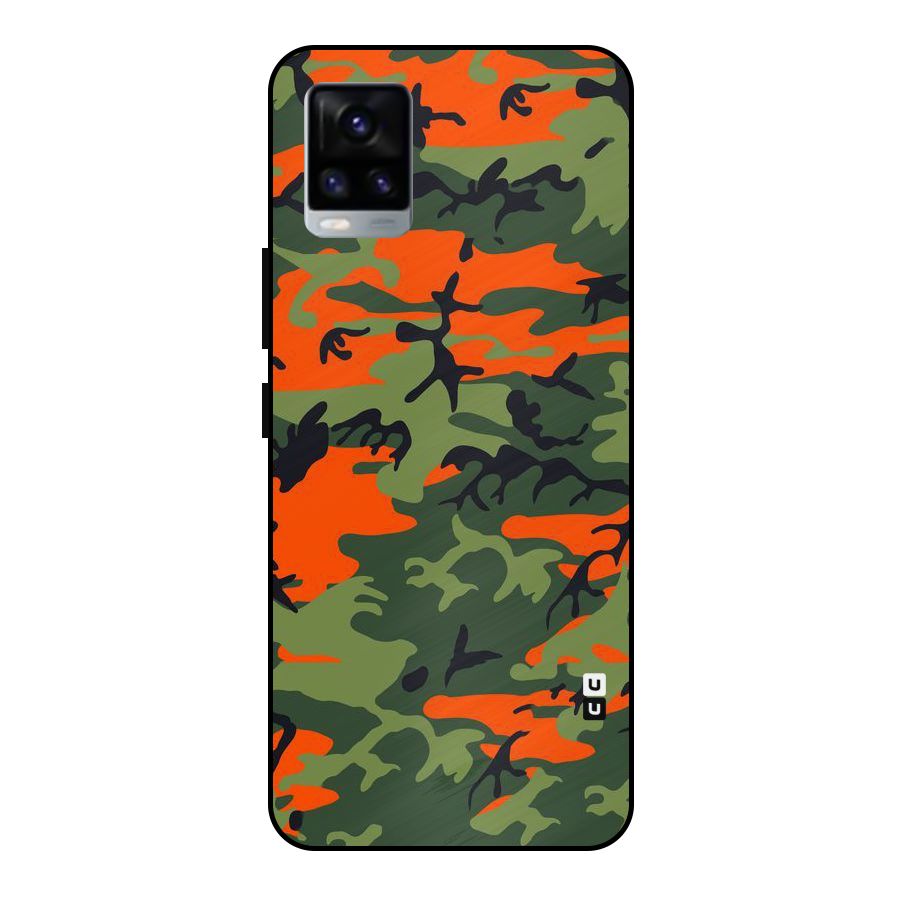 Army Pattern Metal Back Case for Vivo V20 2021