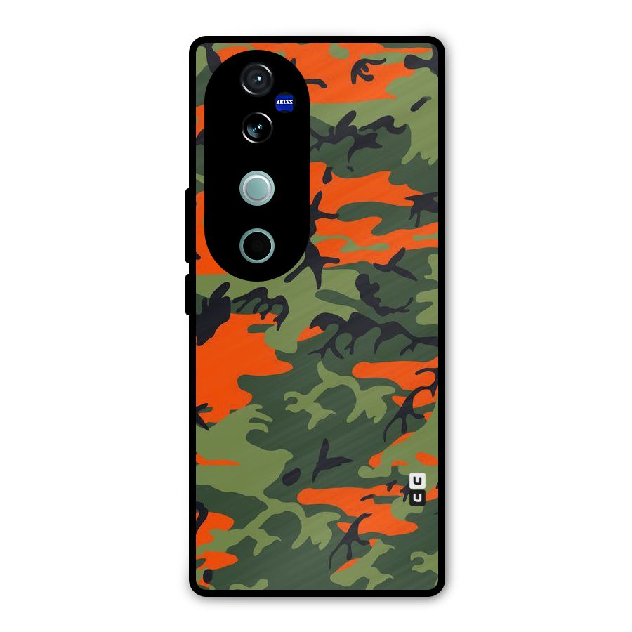 Army Pattern Metal Back Case for Vivo V40