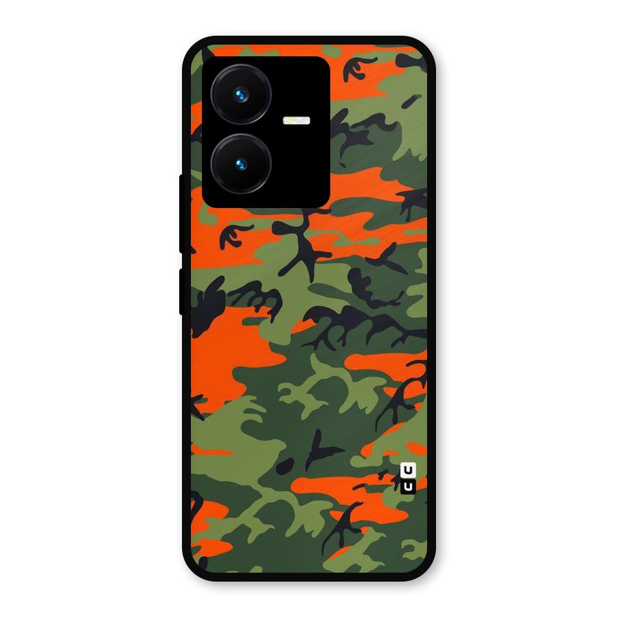 Army Pattern Metal Back Case for Vivo Y22